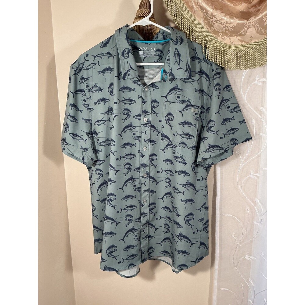 AVID Sportsware green fishing golfing boating men’s shirt Sz XL short sleeve